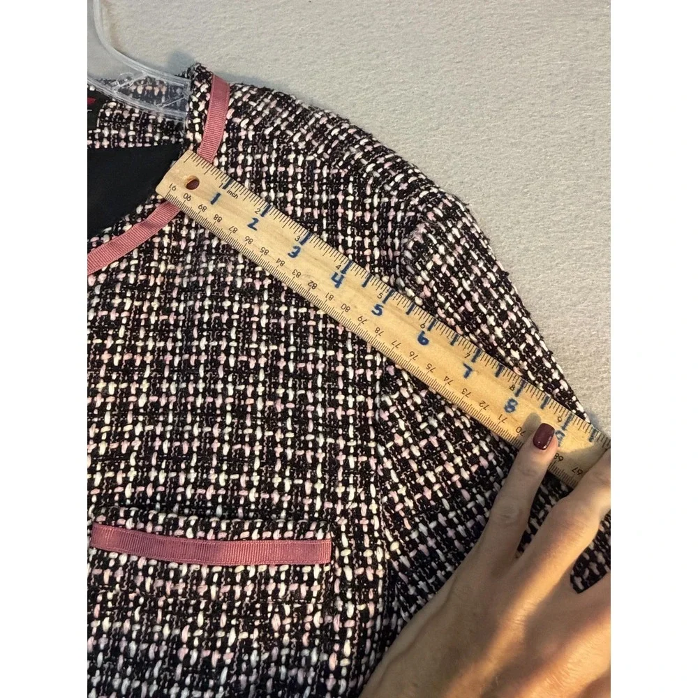 Scarlett Skirt Suit Womens 18 Black Pink Boucle Check Jacket 2 Piece Set Career